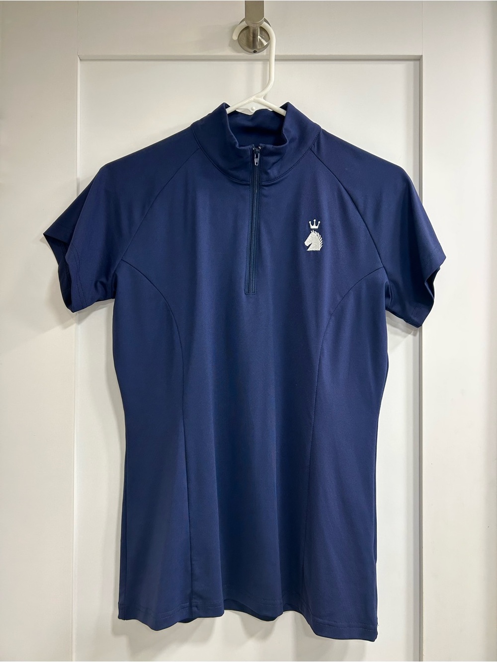 HR Farm Horseback Riding Navy Short Sleeve Quarter Zip Top